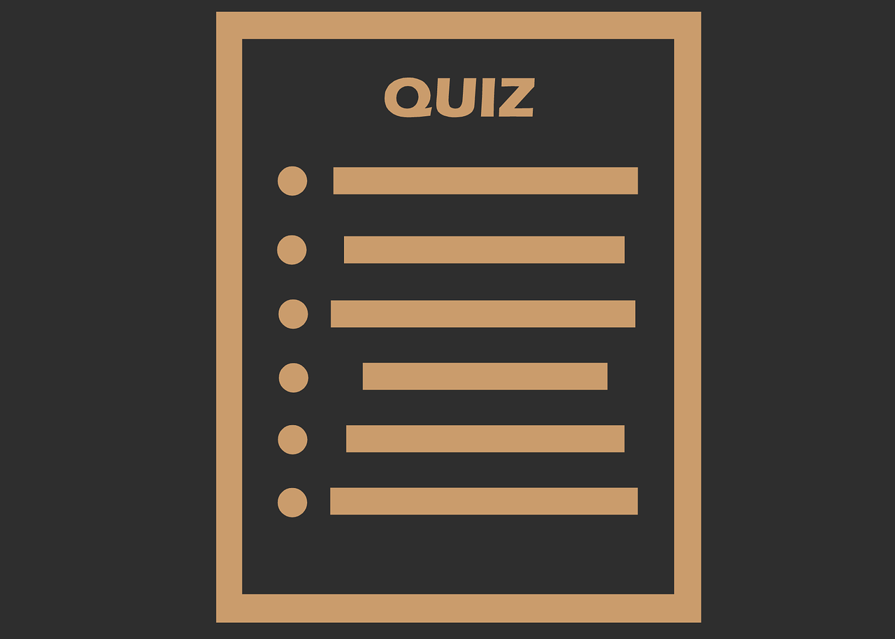 Bildet viser en illustrasjon av en quiz