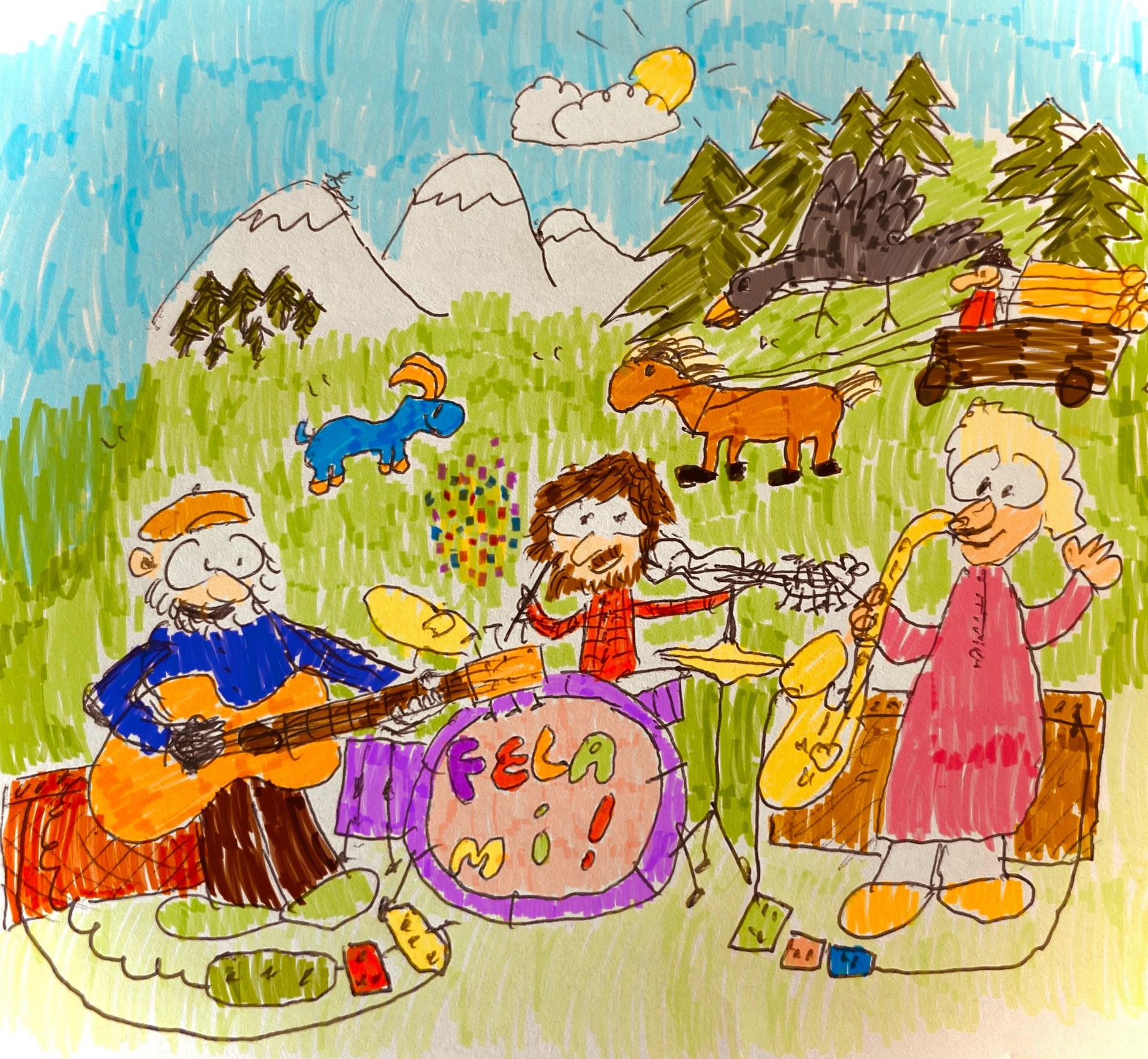 Tegning av et band