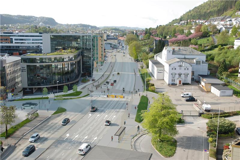 Oversiktsbilde over Fjøsangerveien